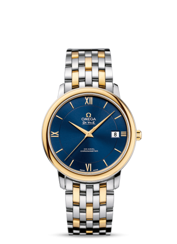 Omega De Ville Prestige Co-Axial 36.8 Stainless Steel / Yellow Gold / Blue / Bracelet